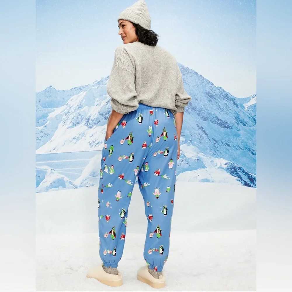 🆕 Old Navy Women's High-Waisted Flannel Pajama Jogger Bottoms PJ Pants M (8-10)